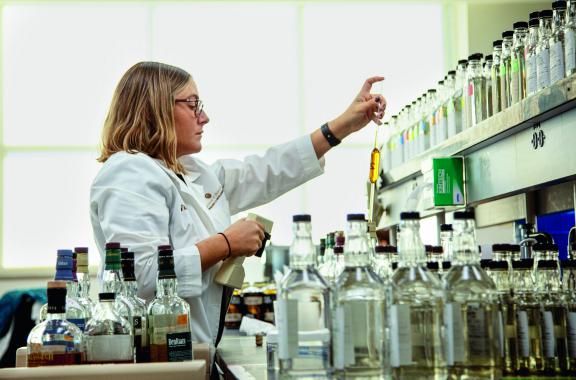 Employee working in lab