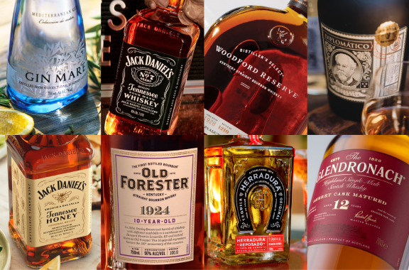 Collage of Brown-Forman Bottles